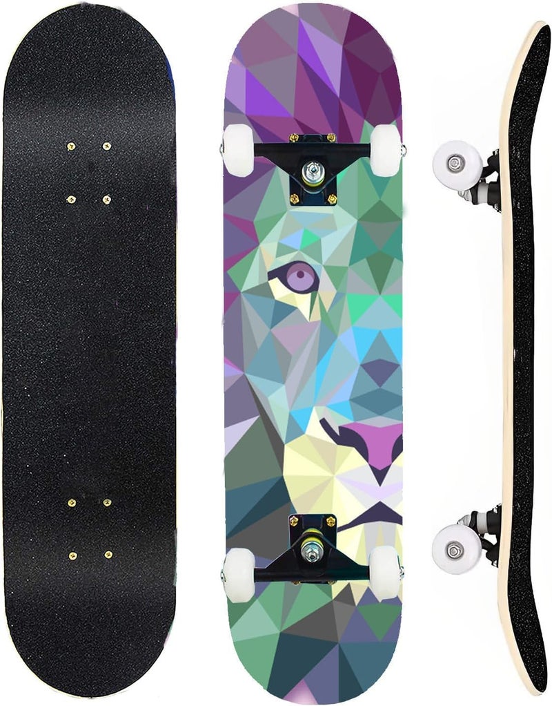 asktom Skateboards for Beginners Kids Boys Girls and Adults 31"x8" Pro Complete Skateboard 8 Layers Maple Wood, Double Kick Concave, Fascinating Cool, Solid&Durable - Image 3
